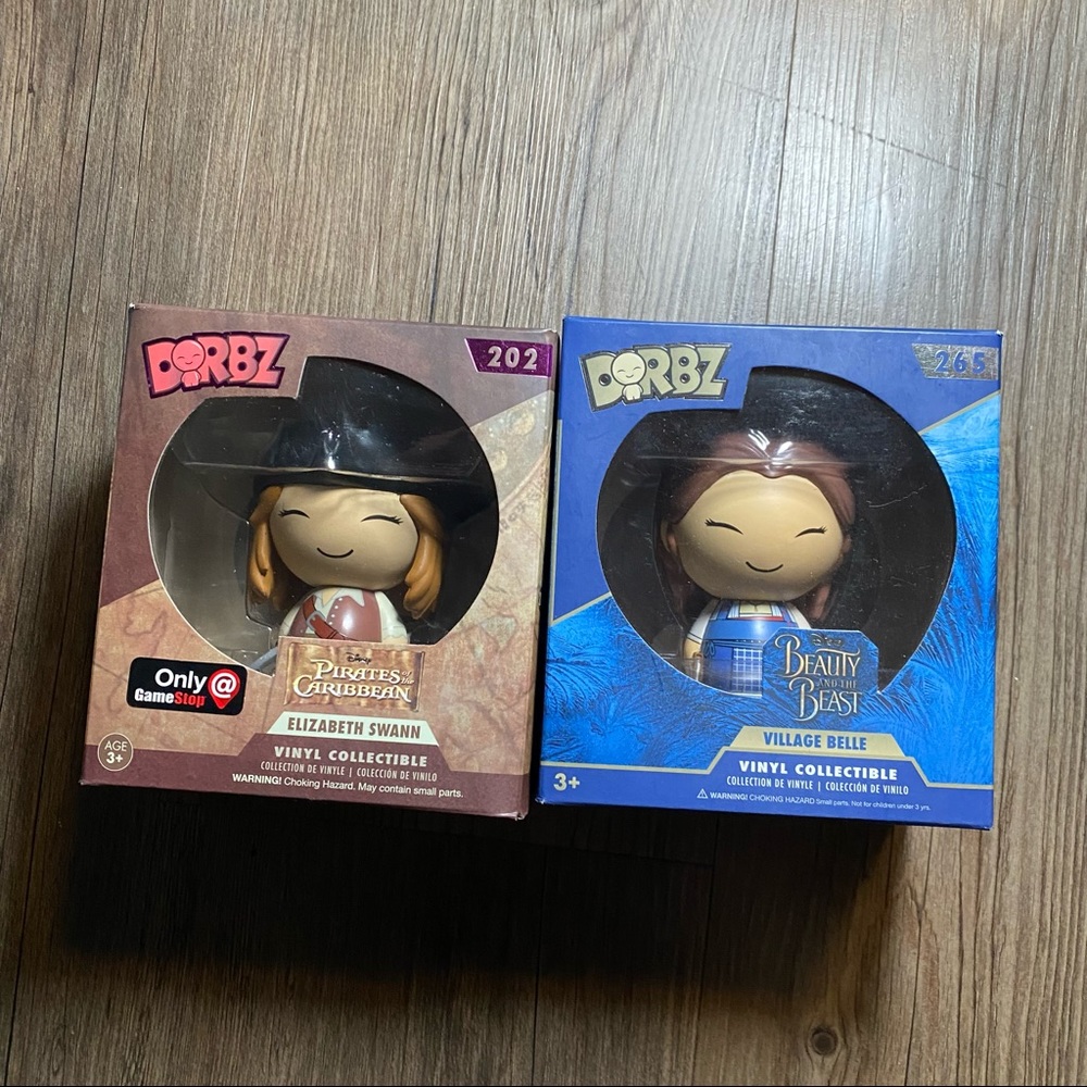 Lot of 2 Funko Dorbz Pirates of the Caribbean Beauty and The Beast